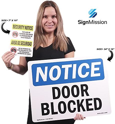 שלט הודעה על OSHA - אנא צלצל לפעמון דלת לשירות | שלט פלסטיק קשיח | הגן על העסק שלך, אתר הבנייה, המחסן והחנות